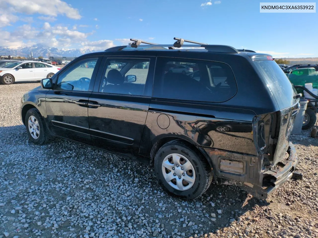 2010 Kia Sedona Lx VIN: KNDMG4C3XA6353922 Lot: 78735914