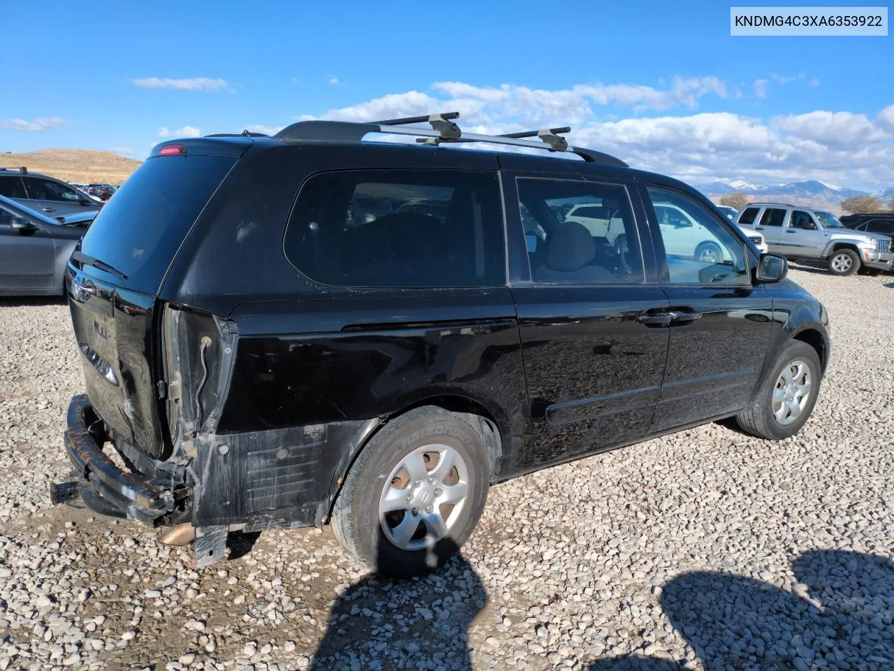 2010 Kia Sedona Lx VIN: KNDMG4C3XA6353922 Lot: 78735914