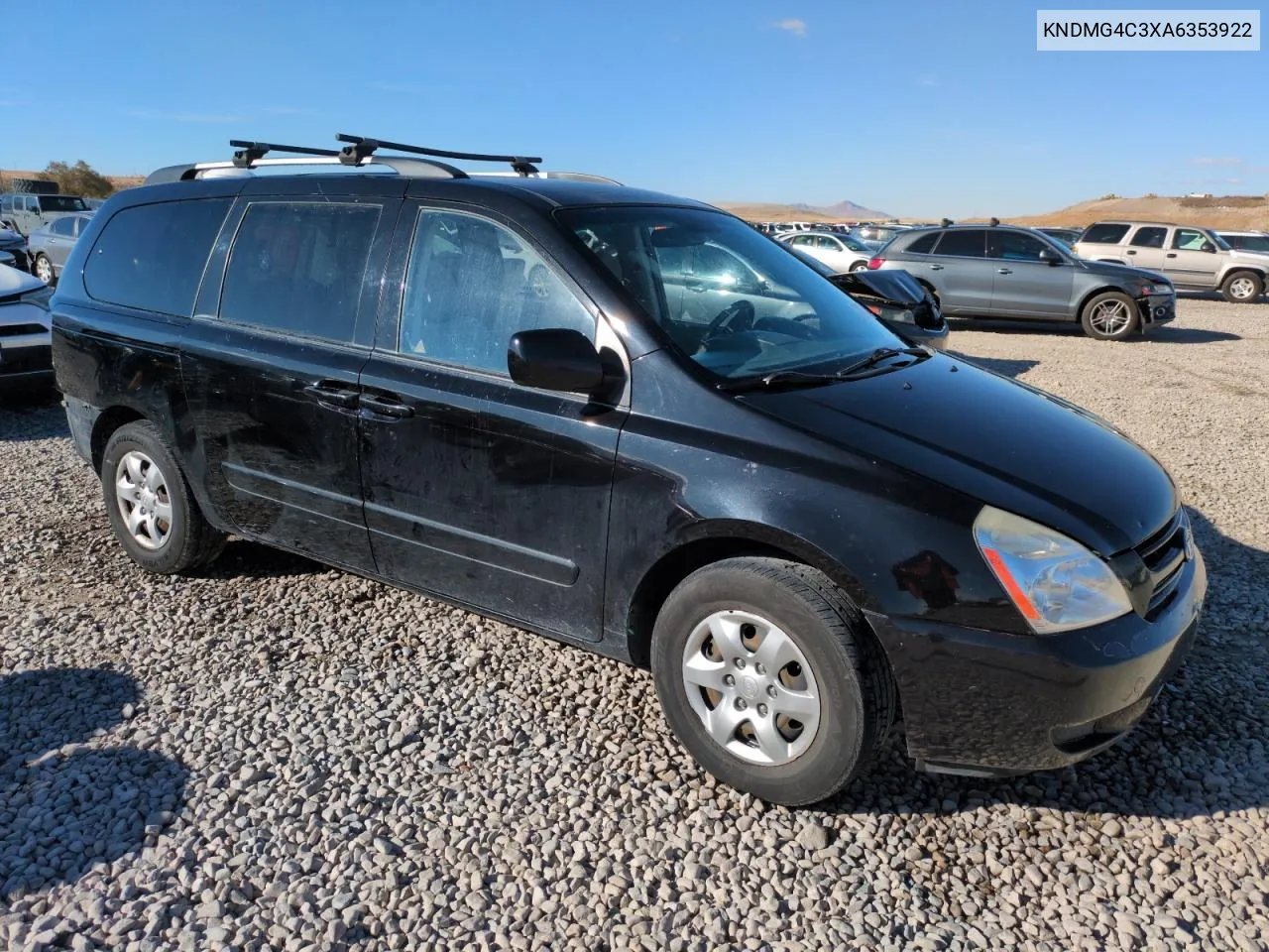 2010 Kia Sedona Lx VIN: KNDMG4C3XA6353922 Lot: 78735914