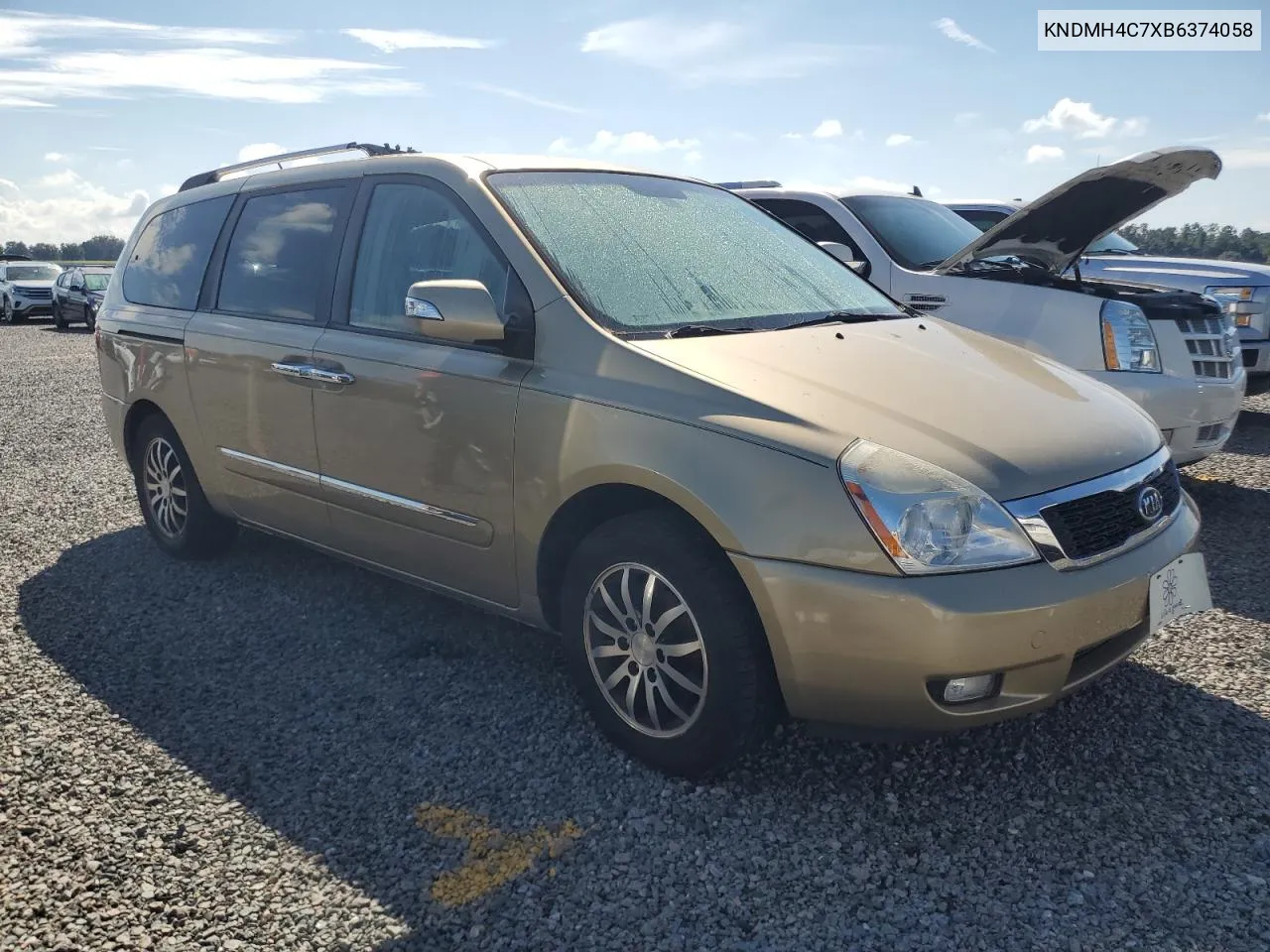 2011 Kia Sedona Ex VIN: KNDMH4C7XB6374058 Lot: 73841974