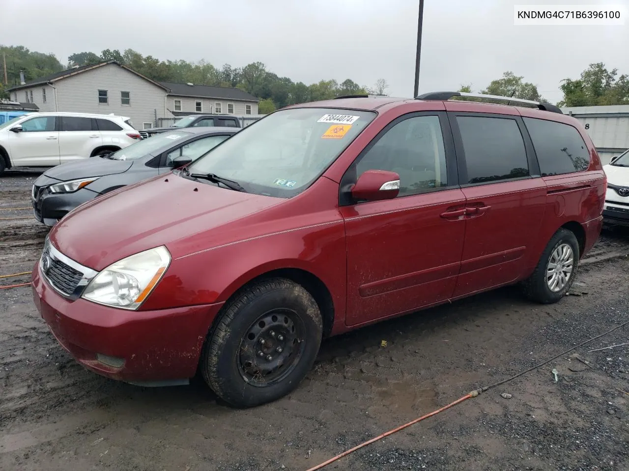 2011 Kia Sedona Lx VIN: KNDMG4C71B6396100 Lot: 73844074