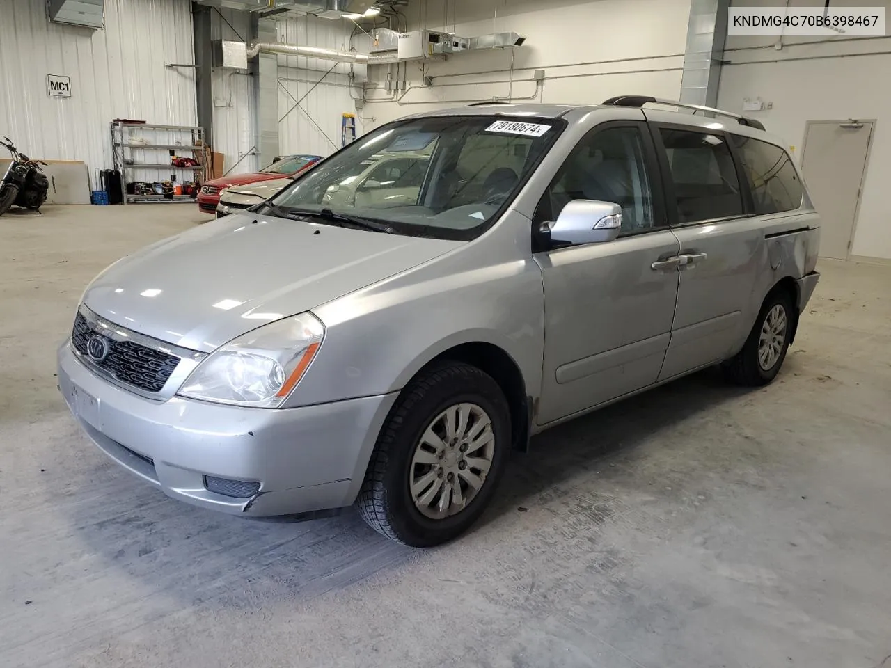 2011 Kia Sedona Lx VIN: KNDMG4C70B6398467 Lot: 79180674