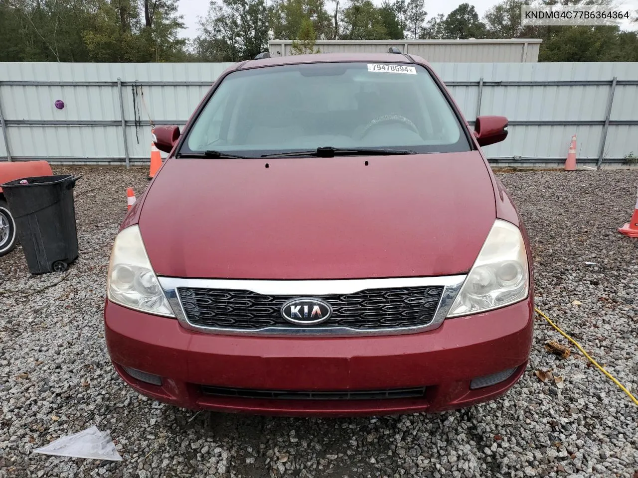 2011 Kia Sedona Lx VIN: KNDMG4C77B6364364 Lot: 79478594