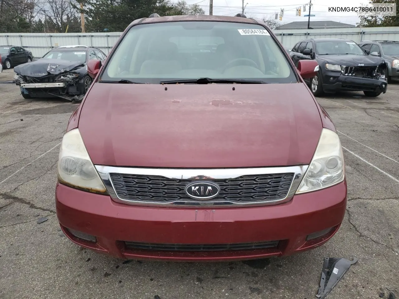 2011 Kia Sedona Lx VIN: KNDMG4C78B6410011 Lot: 80584184