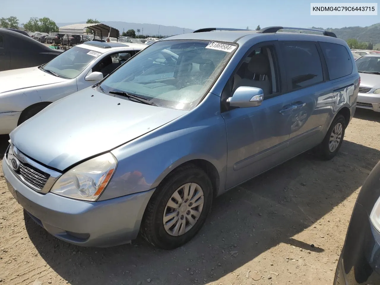 2012 Kia Sedona Lx VIN: KNDMG4C79C6443715 Lot: 51869584