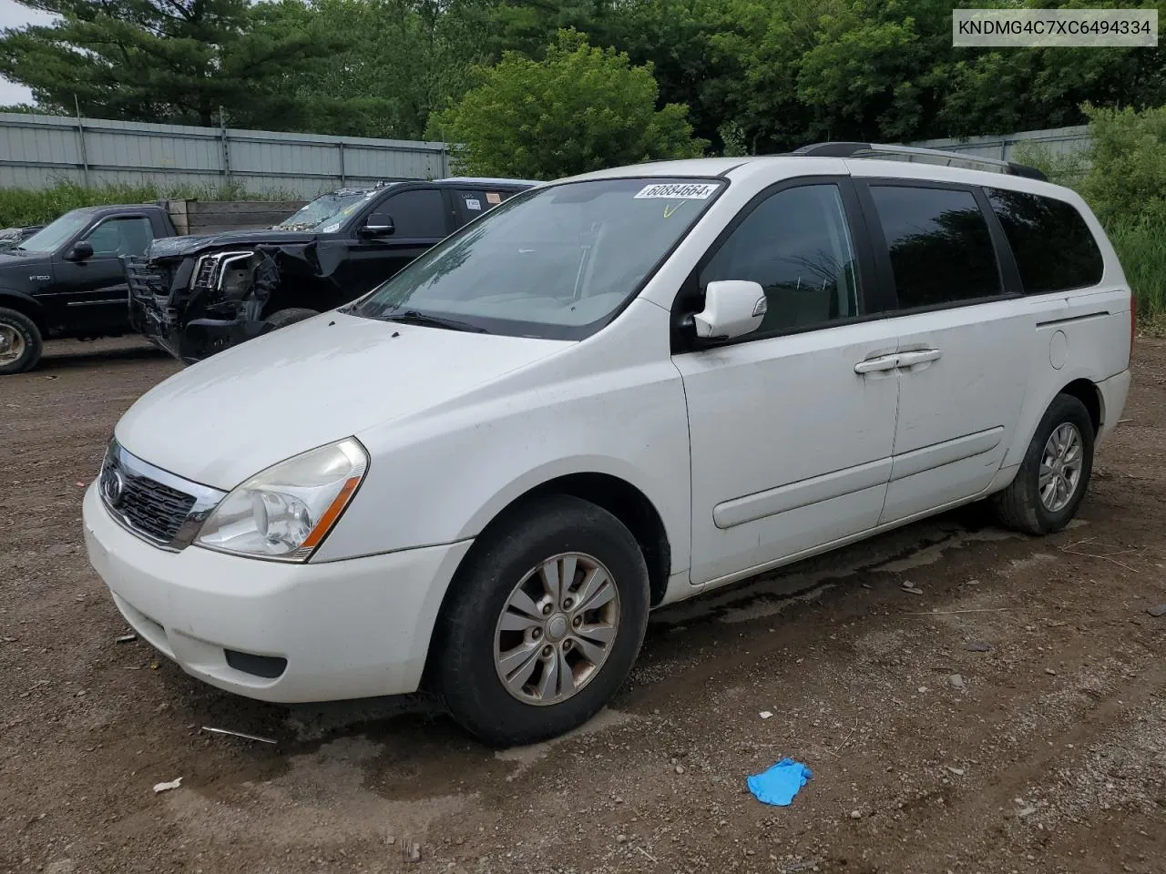 2012 Kia Sedona Lx VIN: KNDMG4C7XC6494334 Lot: 60884664