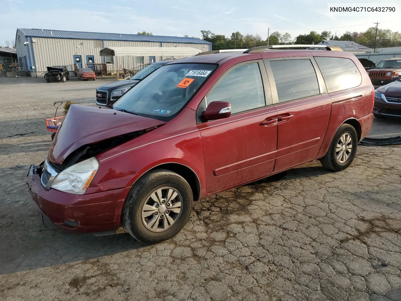 2012 Kia Sedona Lx VIN: KNDMG4C71C6432790 Lot: 71918464