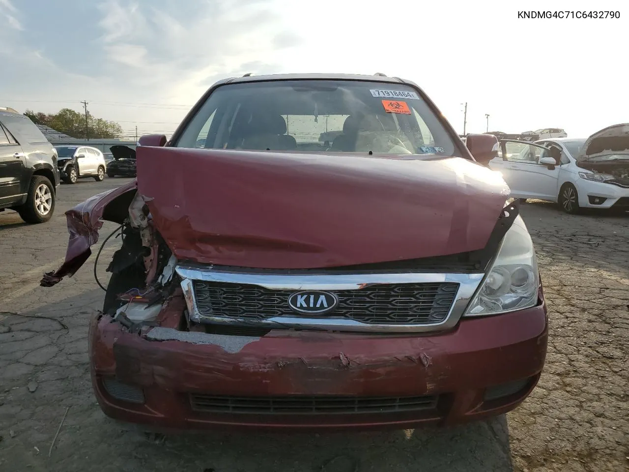 2012 Kia Sedona Lx VIN: KNDMG4C71C6432790 Lot: 71918464