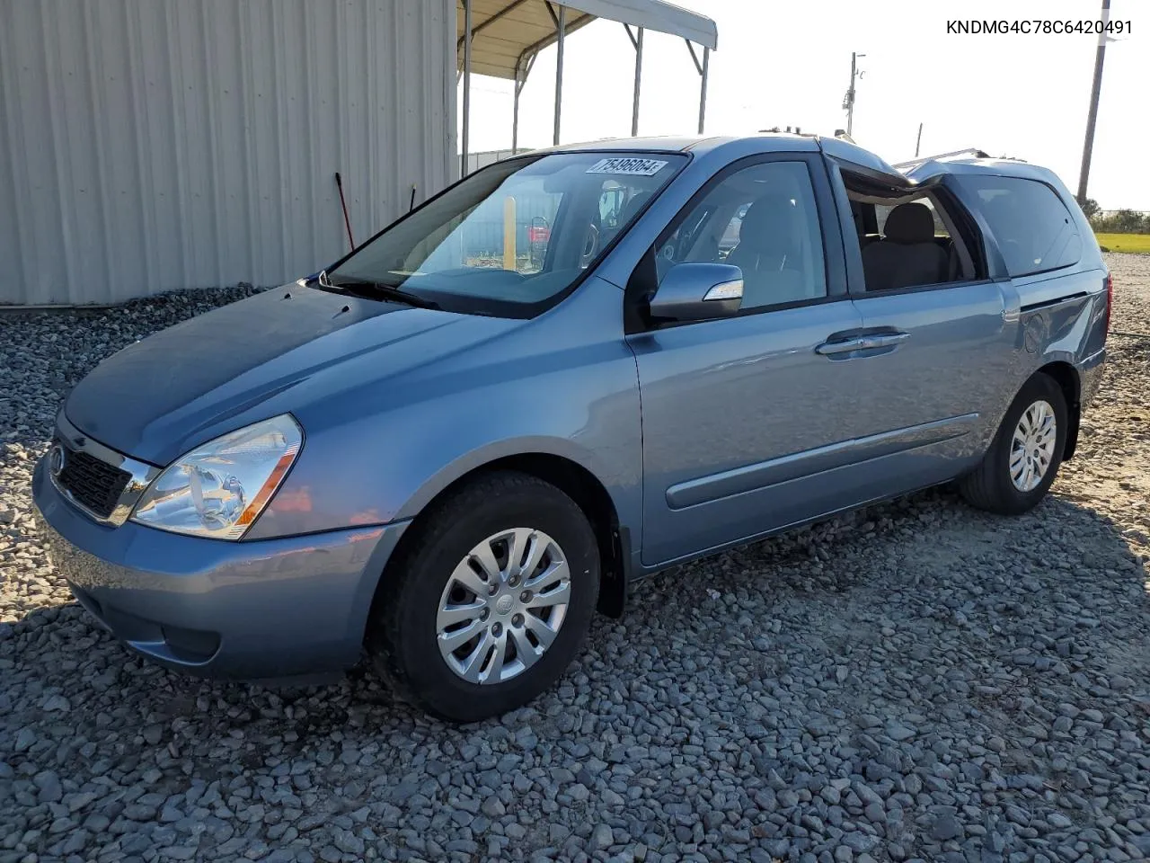 2012 Kia Sedona Lx VIN: KNDMG4C78C6420491 Lot: 75496064