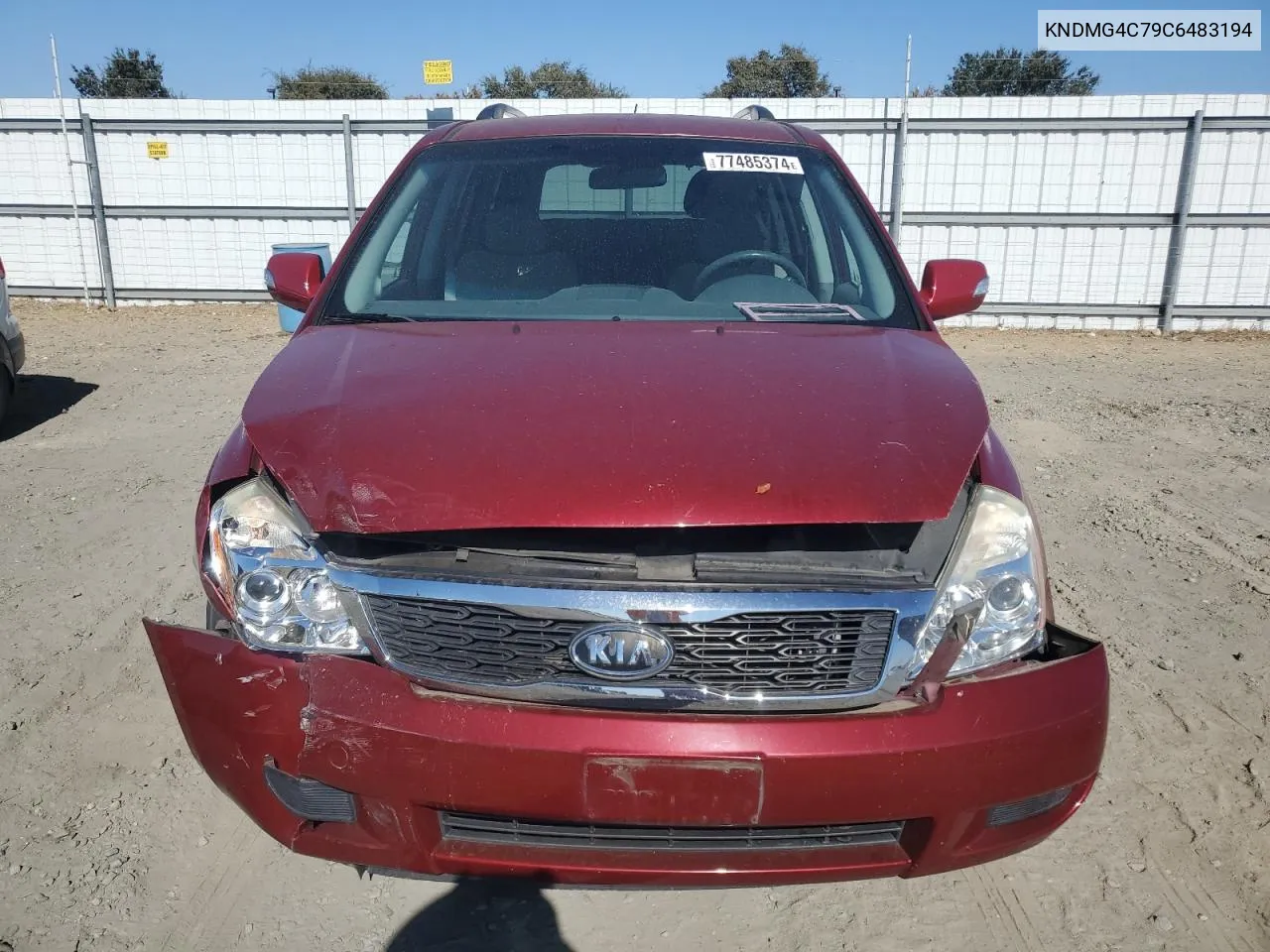 2012 Kia Sedona Lx VIN: KNDMG4C79C6483194 Lot: 77485374