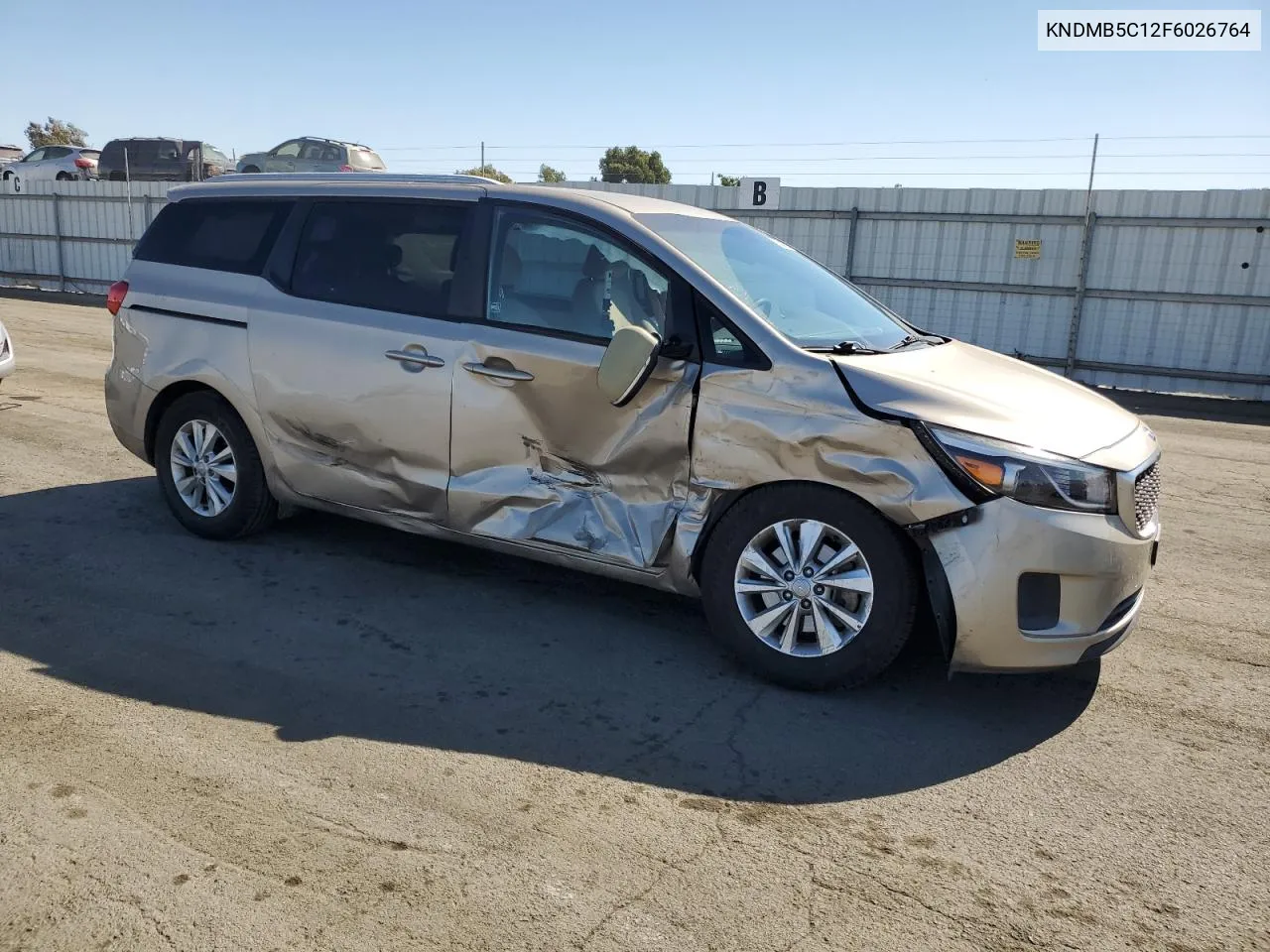 2015 Kia Sedona Lx VIN: KNDMB5C12F6026764 Lot: 74630724