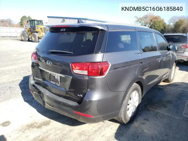 2016 Kia Sedona Lx VIN: KNDMB5C16G6185840 Lot: 55357174