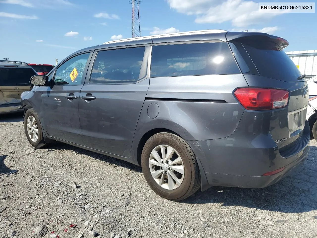 2016 Kia Sedona Lx VIN: KNDMB5C15G6216821 Lot: 60455534