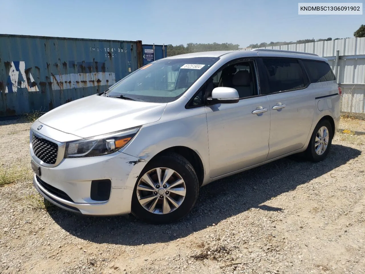 2016 Kia Sedona Lx VIN: KNDMB5C13G6091902 Lot: 61251804