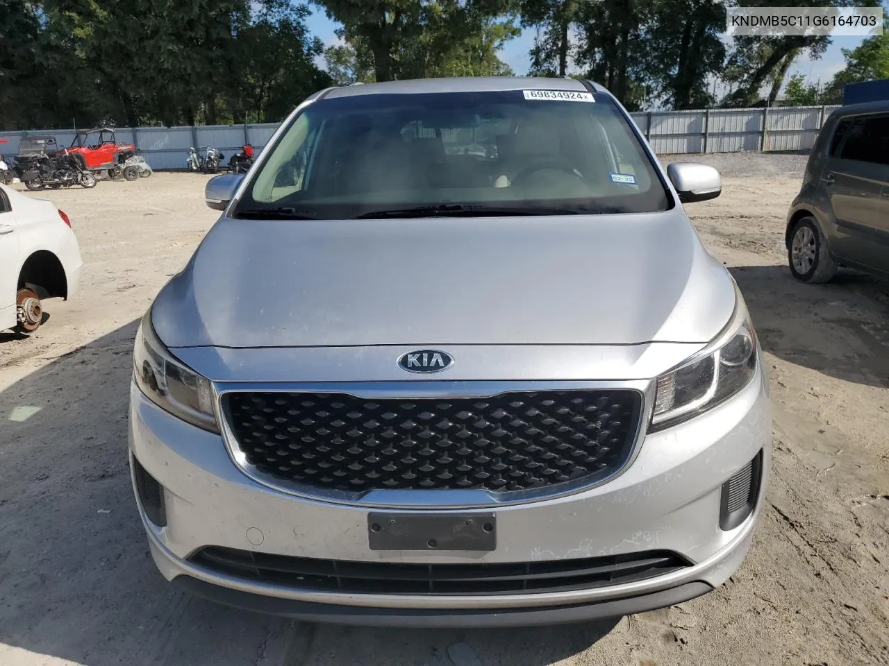 2016 Kia Sedona Lx VIN: KNDMB5C11G6164703 Lot: 69834924