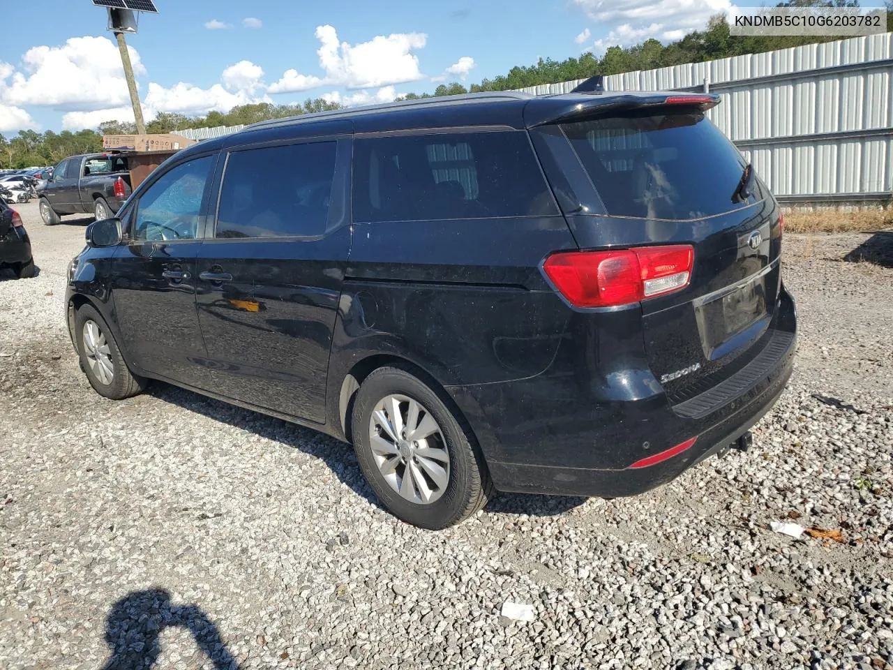 2016 Kia Sedona Lx VIN: KNDMB5C10G6203782 Lot: 74275604