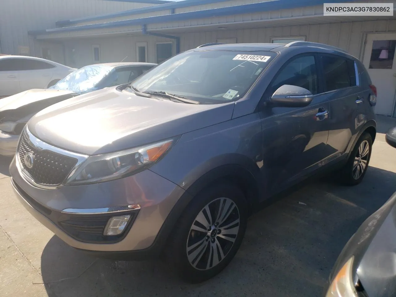 2016 Kia Sportage Ex VIN: KNDPC3AC3G7830862 Lot: 74510224