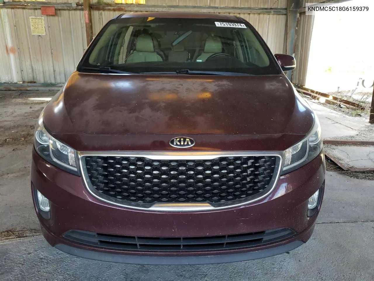 2016 Kia Sedona Ex VIN: KNDMC5C18G6159379 Lot: 75193974