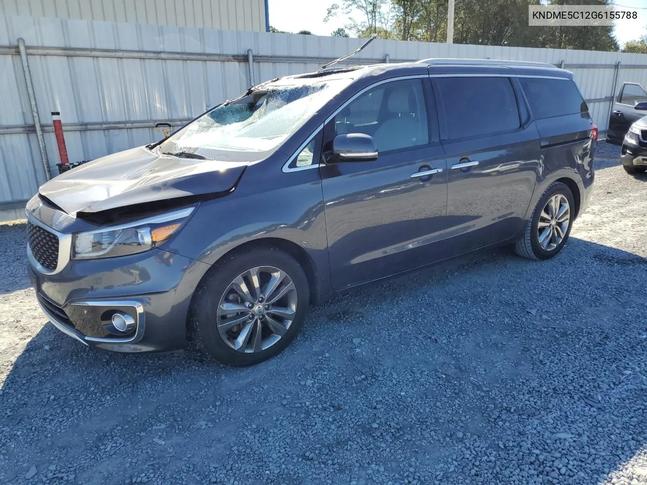 2016 Kia Sedona Sxl VIN: KNDME5C12G6155788 Lot: 75746134