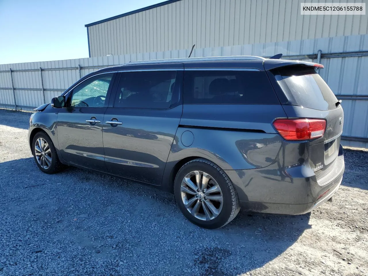 2016 Kia Sedona Sxl VIN: KNDME5C12G6155788 Lot: 75746134