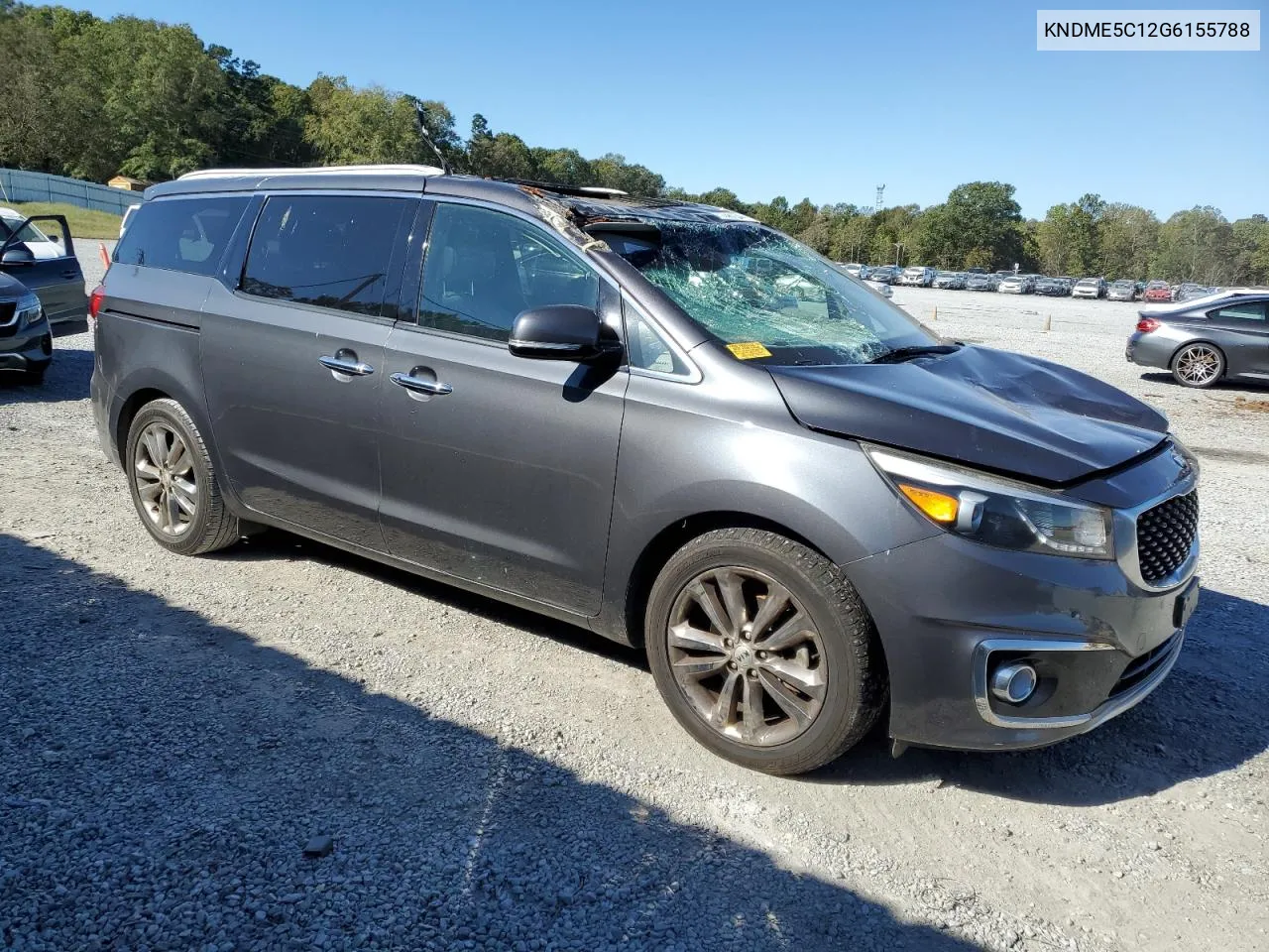 2016 Kia Sedona Sxl VIN: KNDME5C12G6155788 Lot: 75746134