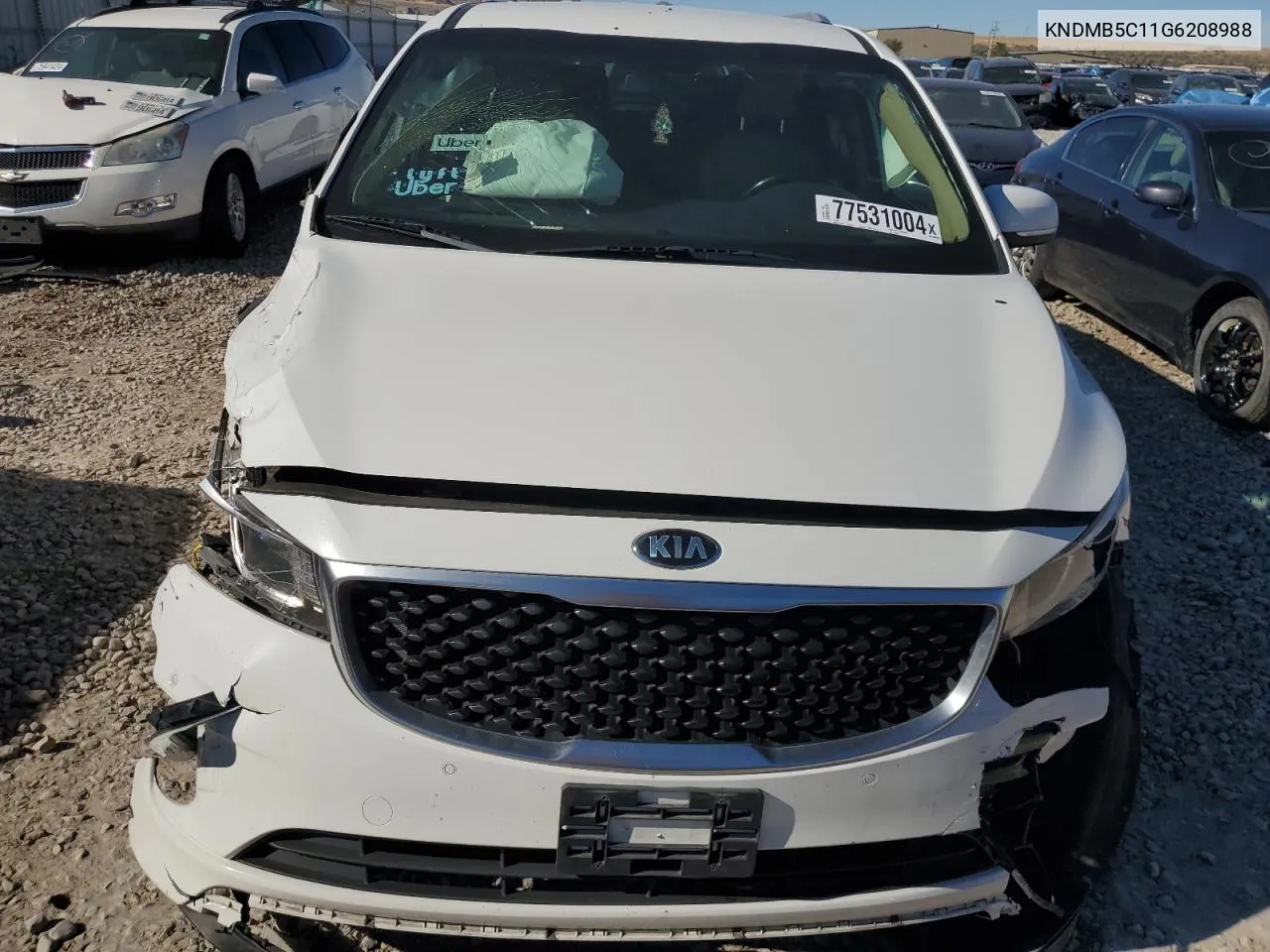 2016 Kia Sedona Lx VIN: KNDMB5C11G6208988 Lot: 77531004