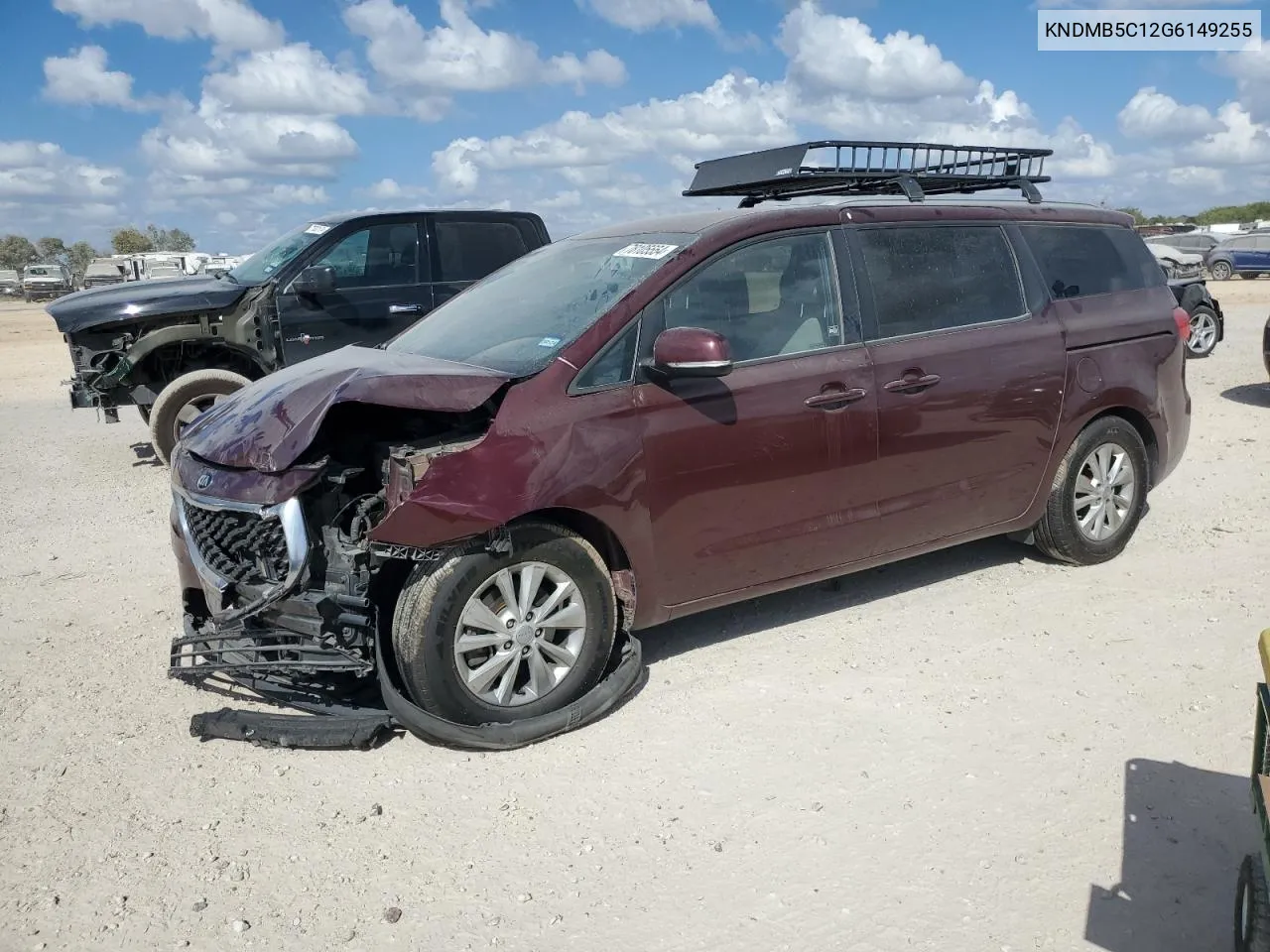 2016 Kia Sedona Lx VIN: KNDMB5C12G6149255 Lot: 78105554