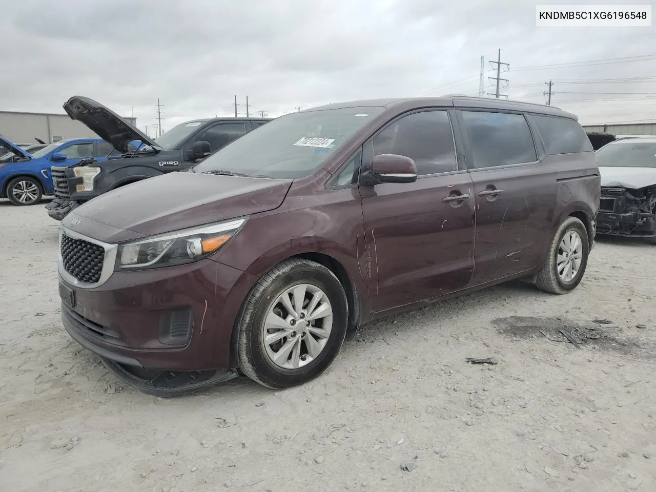 2016 Kia Sedona Lx VIN: KNDMB5C1XG6196548 Lot: 78212224