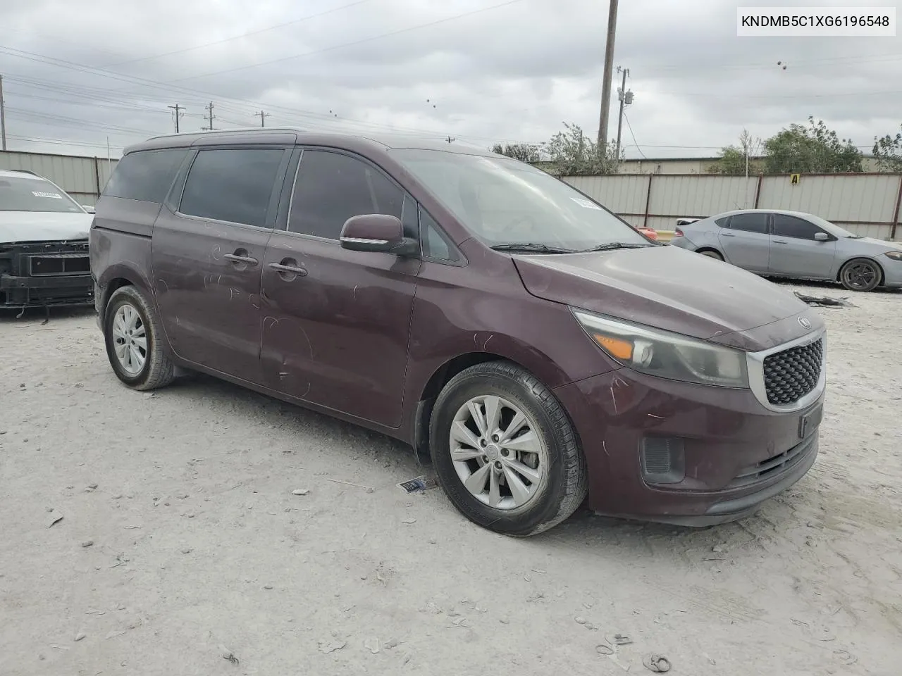 2016 Kia Sedona Lx VIN: KNDMB5C1XG6196548 Lot: 78212224