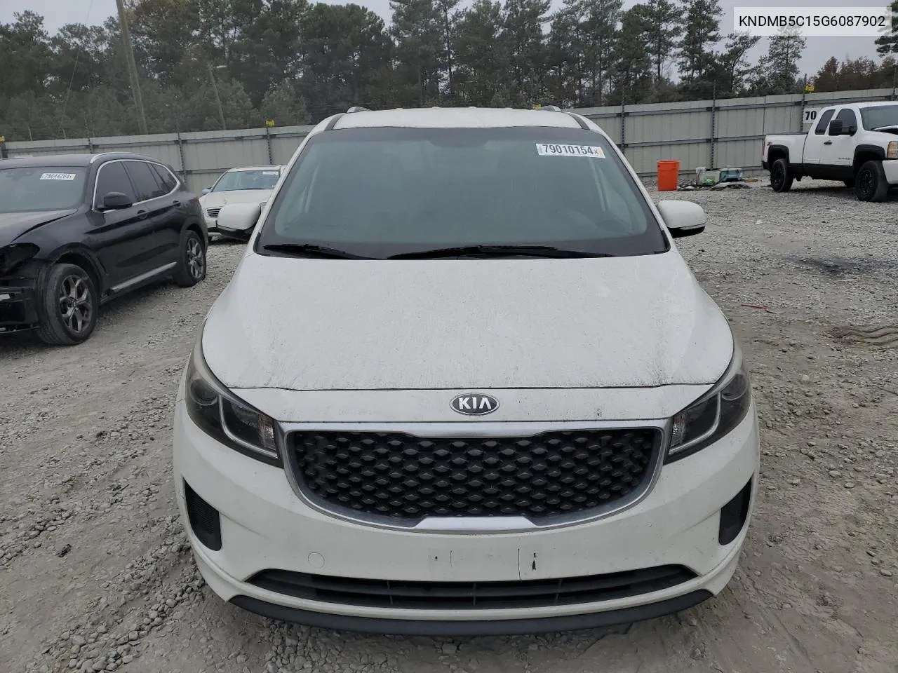 2016 Kia Sedona Lx VIN: KNDMB5C15G6087902 Lot: 79010154