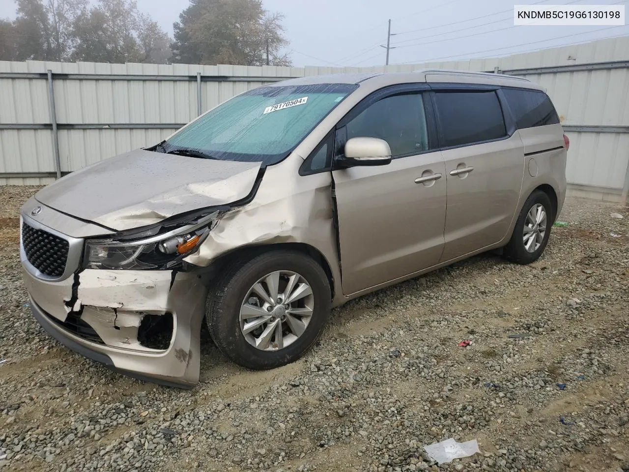 2016 Kia Sedona Lx VIN: KNDMB5C19G6130198 Lot: 79170504