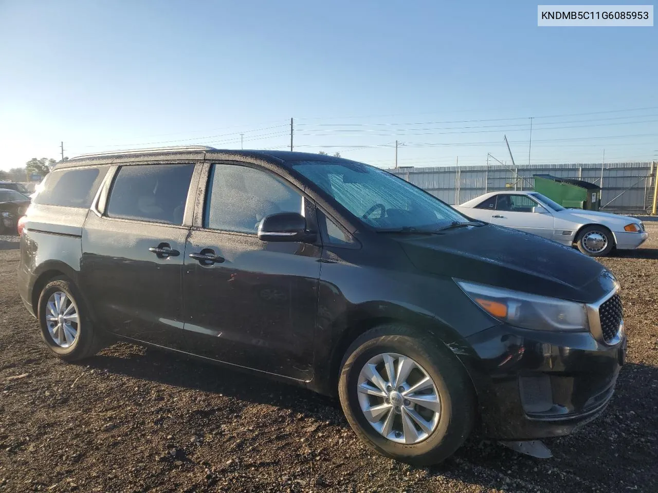 2016 Kia Sedona Lx VIN: KNDMB5C11G6085953 Lot: 80043894