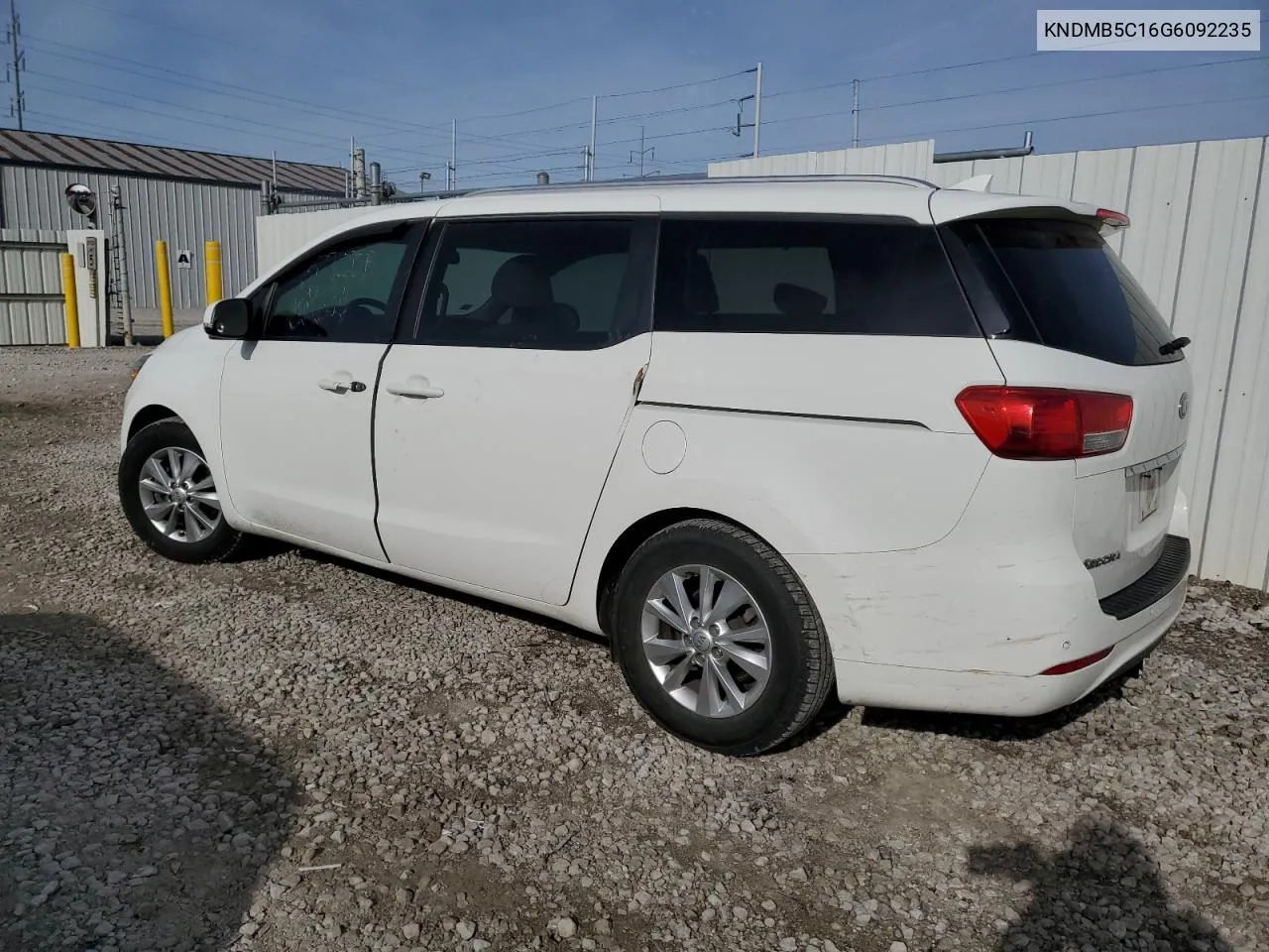 2016 Kia Sedona Lx VIN: KNDMB5C16G6092235 Lot: 80228734