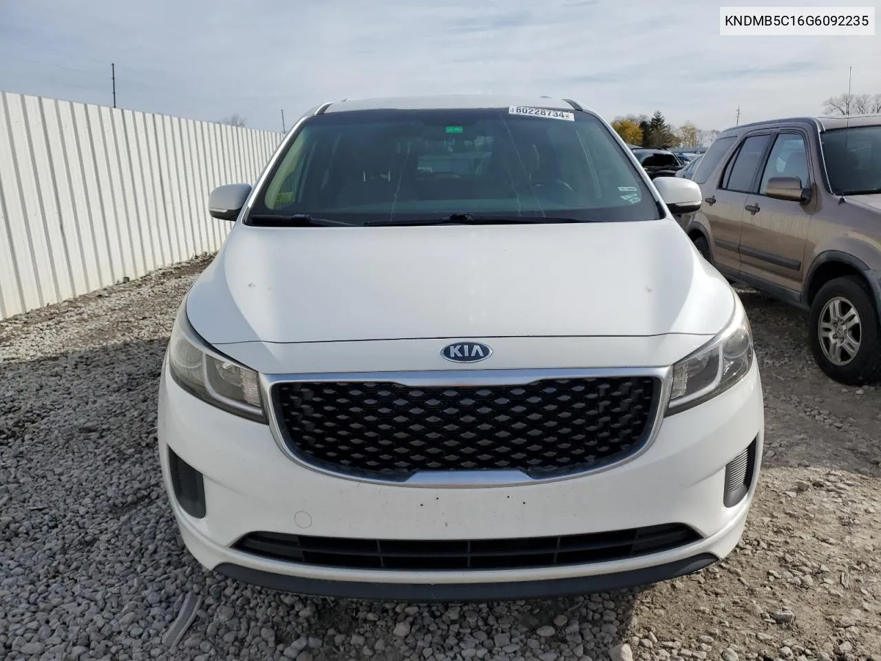 2016 Kia Sedona Lx VIN: KNDMB5C16G6092235 Lot: 80228734