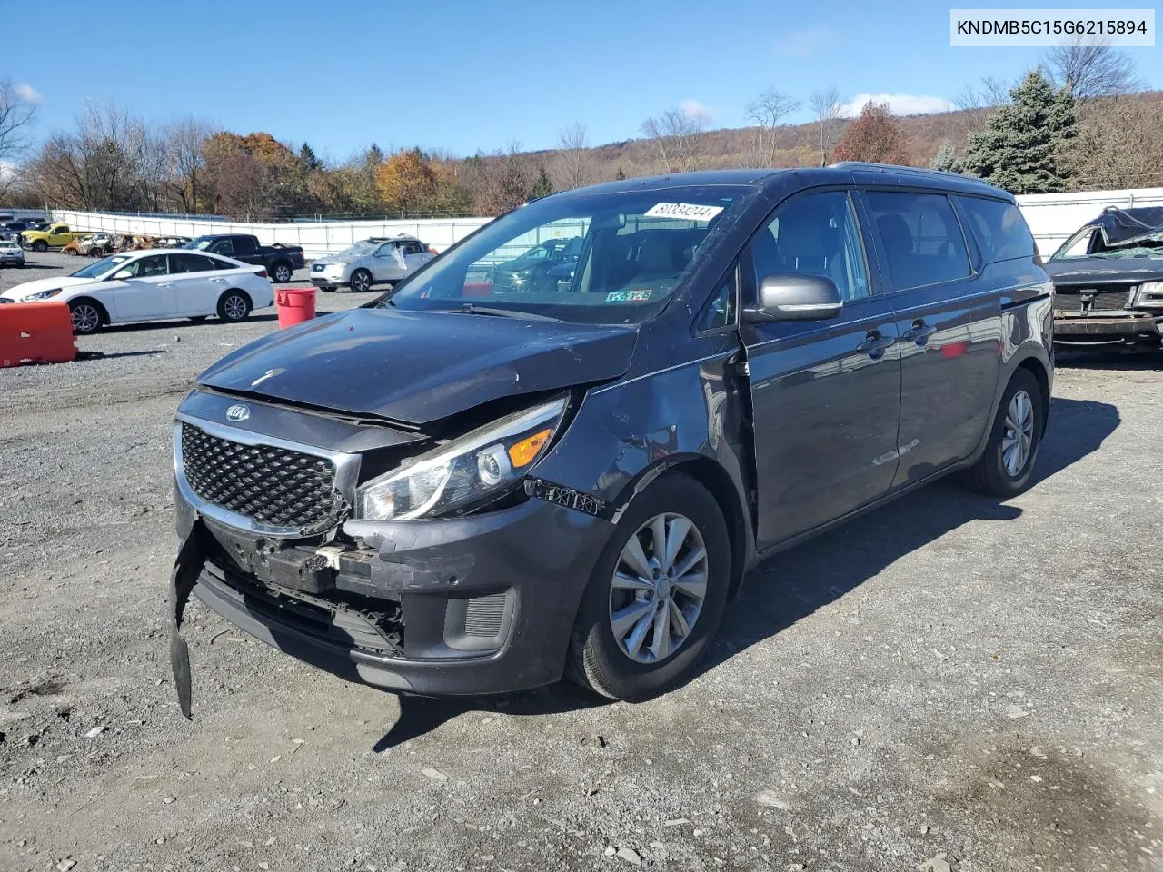 2016 Kia Sedona Lx VIN: KNDMB5C15G6215894 Lot: 80334244