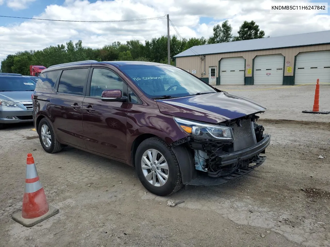 2017 Kia Sedona Lx VIN: KNDMB5C11H6247842 Lot: 58063264