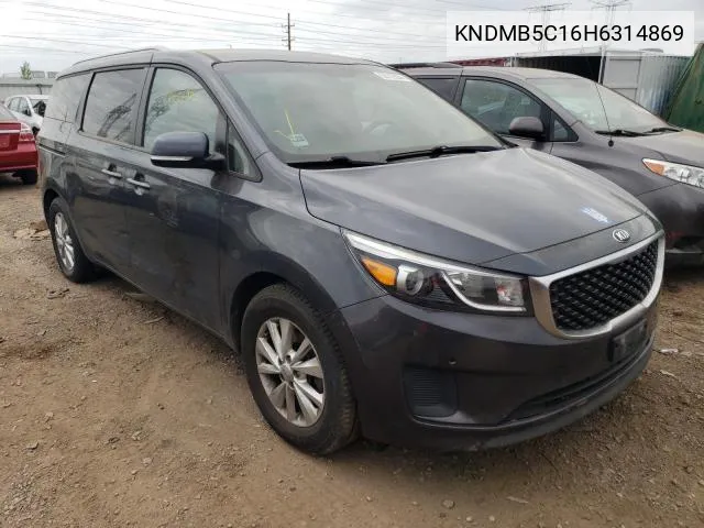 2017 Kia Sedona Lx VIN: KNDMB5C16H6314869 Lot: 58625264