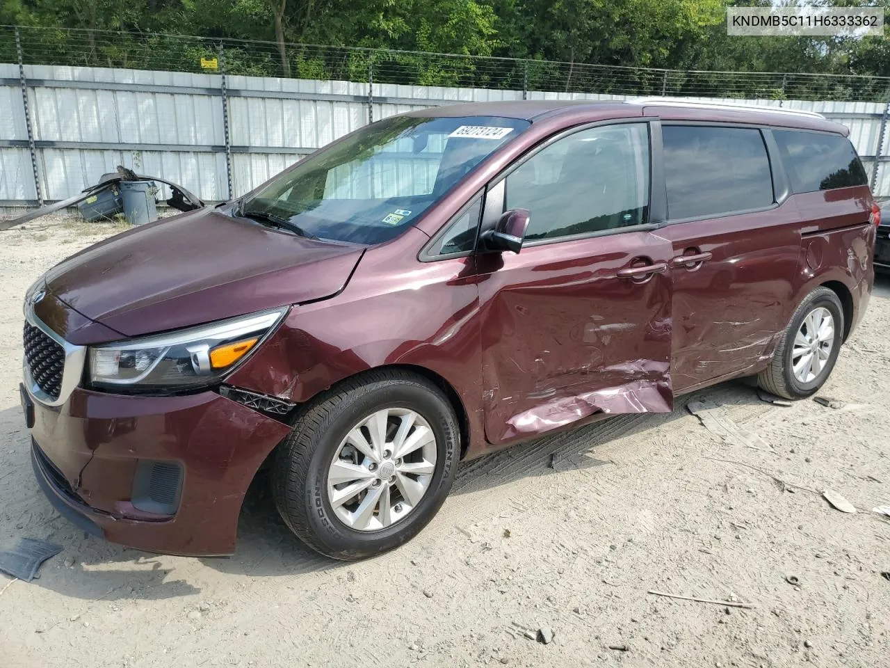 2017 Kia Sedona Lx VIN: KNDMB5C11H6333362 Lot: 69273124