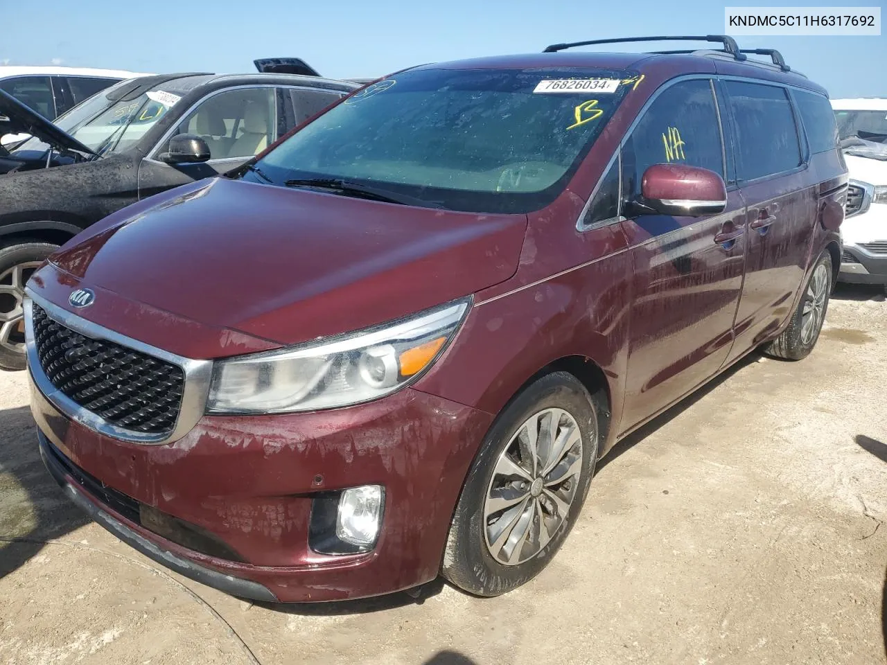 2017 Kia Sedona Ex VIN: KNDMC5C11H6317692 Lot: 76826034