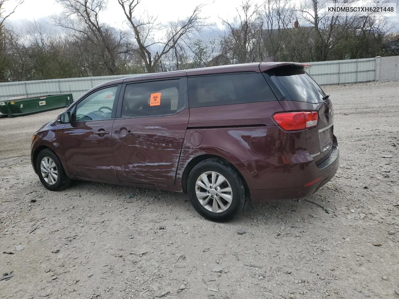 2017 Kia Sedona Lx VIN: KNDMB5C1XH6221448 Lot: 78629344