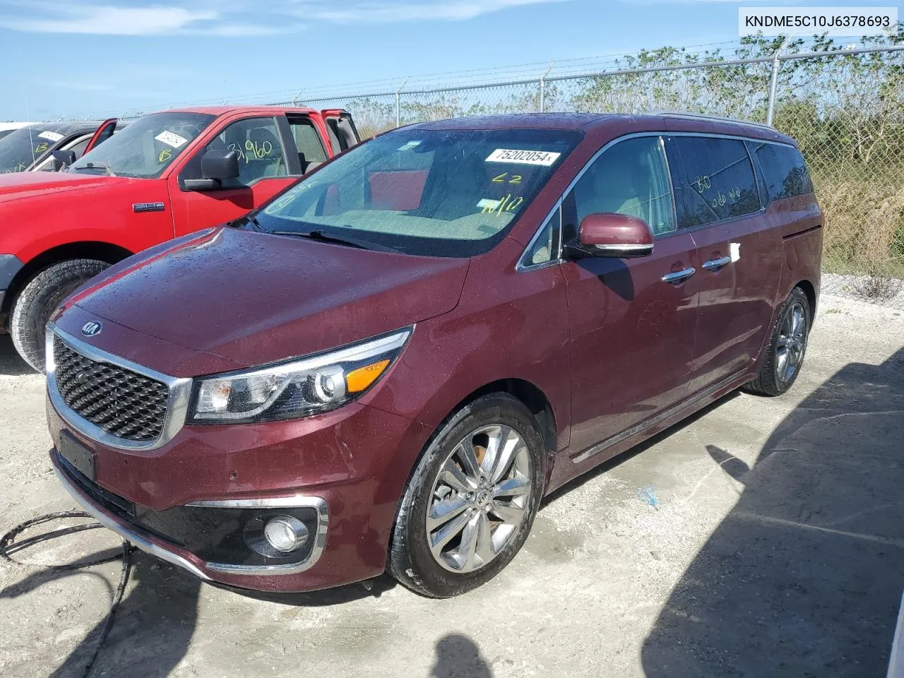 2018 Kia Sedona Sxl VIN: KNDME5C10J6378693 Lot: 75202054