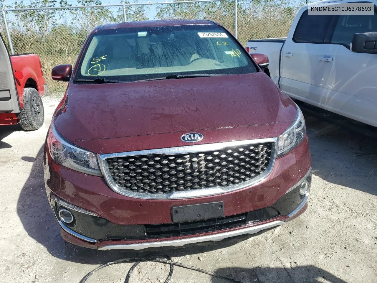 2018 Kia Sedona Sxl VIN: KNDME5C10J6378693 Lot: 75202054