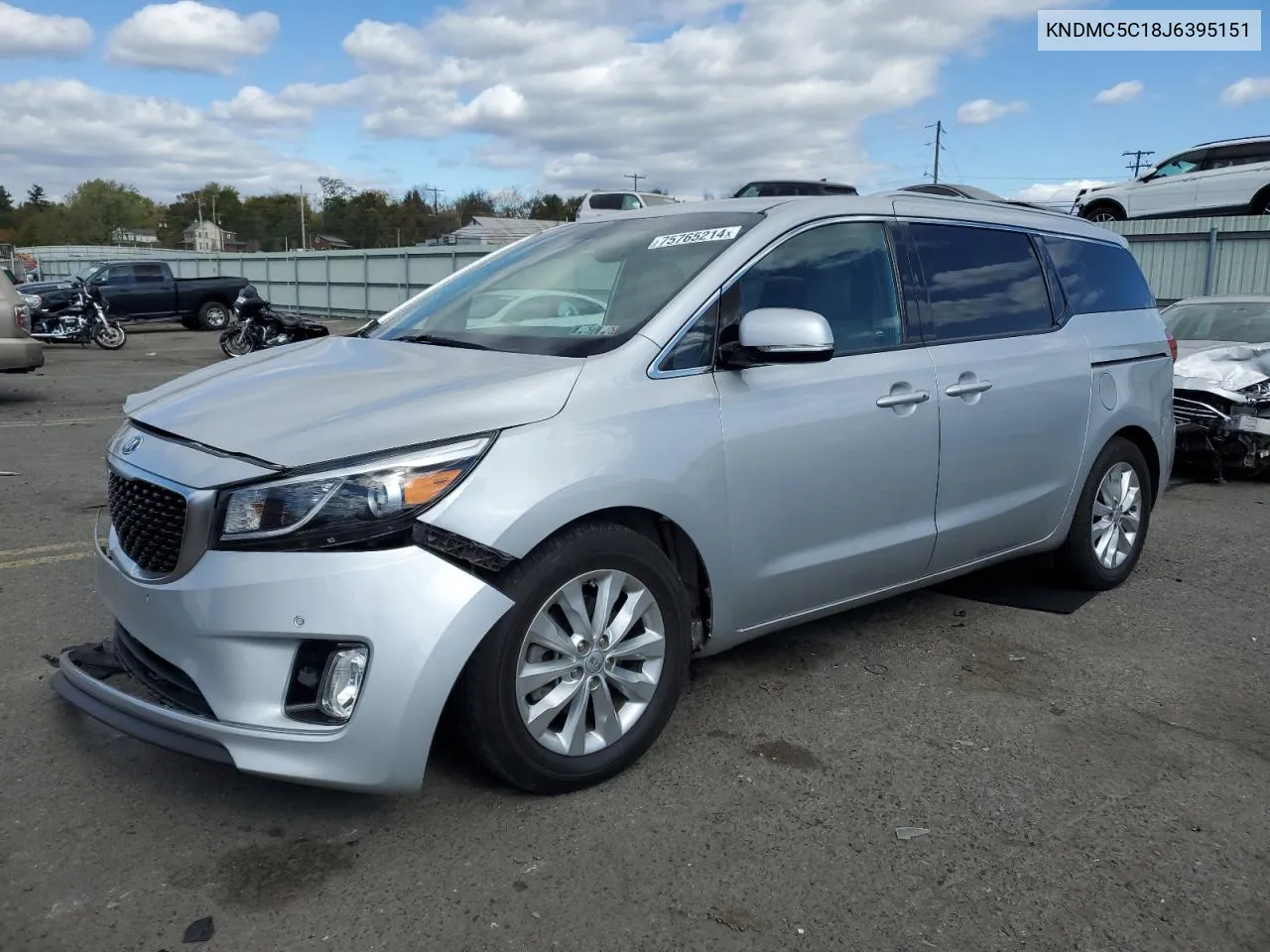 2018 Kia Sedona Ex VIN: KNDMC5C18J6395151 Lot: 75765214