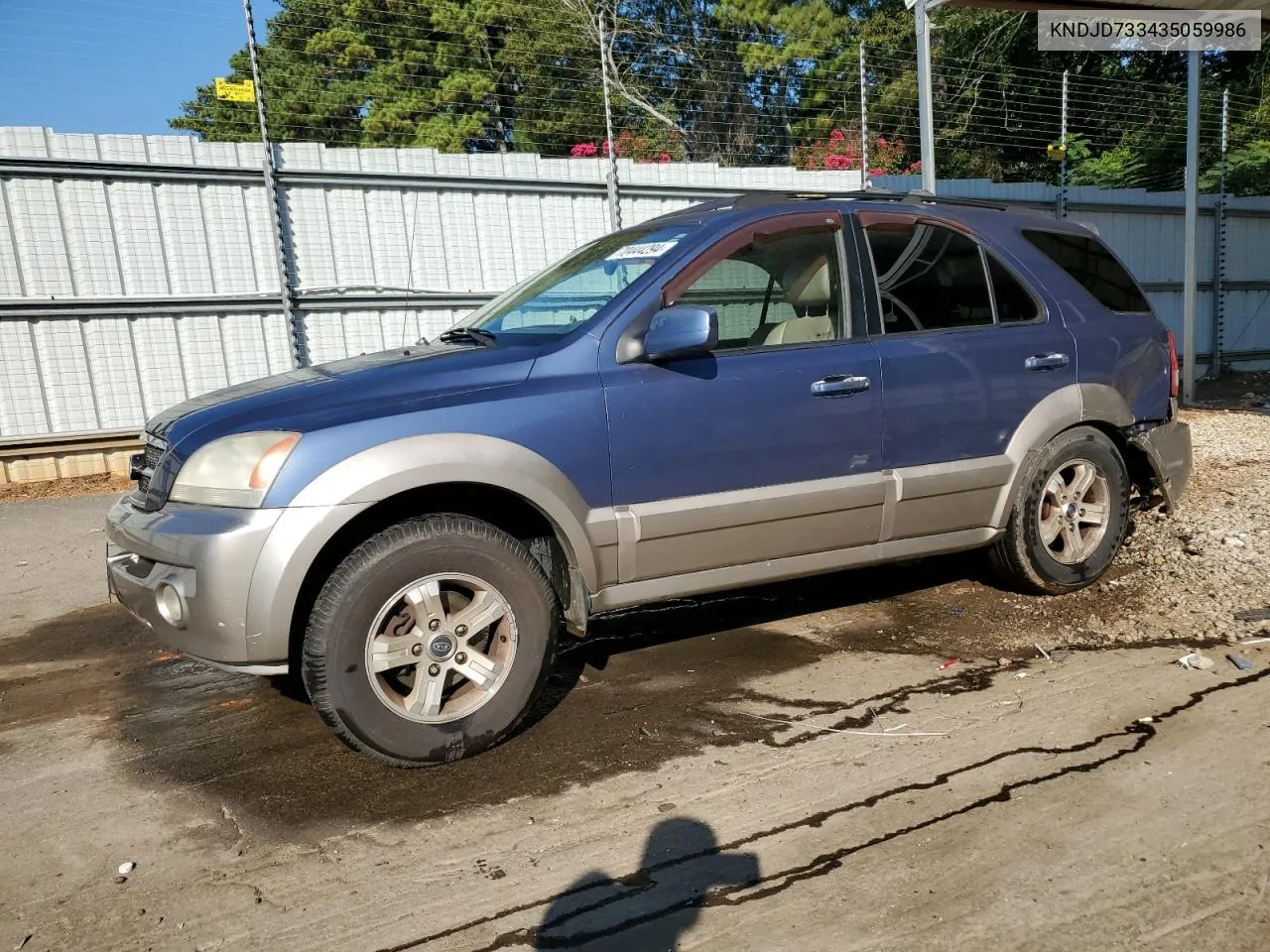 2003 Kia Sorento Ex VIN: KNDJD733435059986 Lot: 70444294