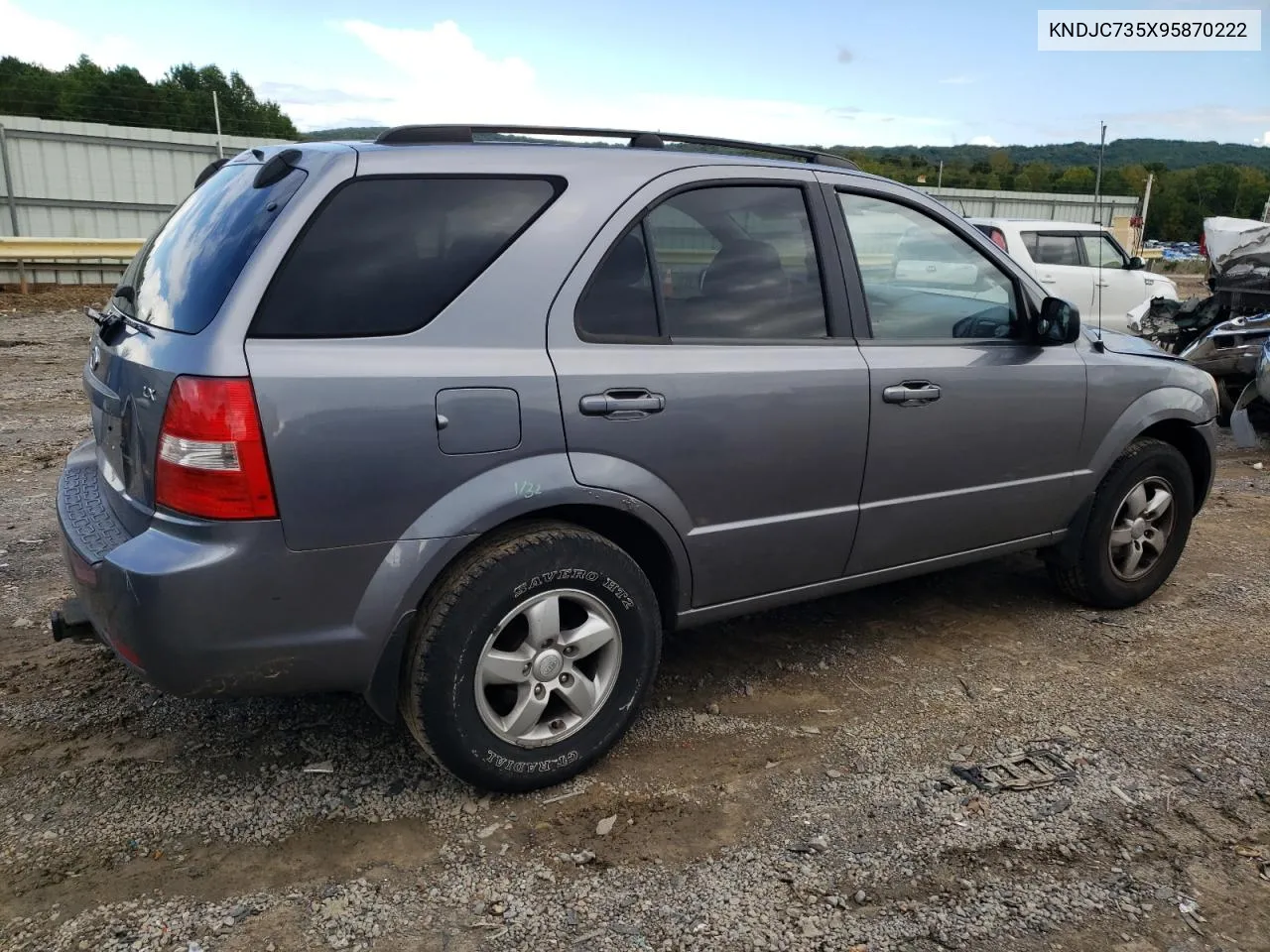 2009 Kia Sorento Lx VIN: KNDJC735X95870222 Lot: 72130684