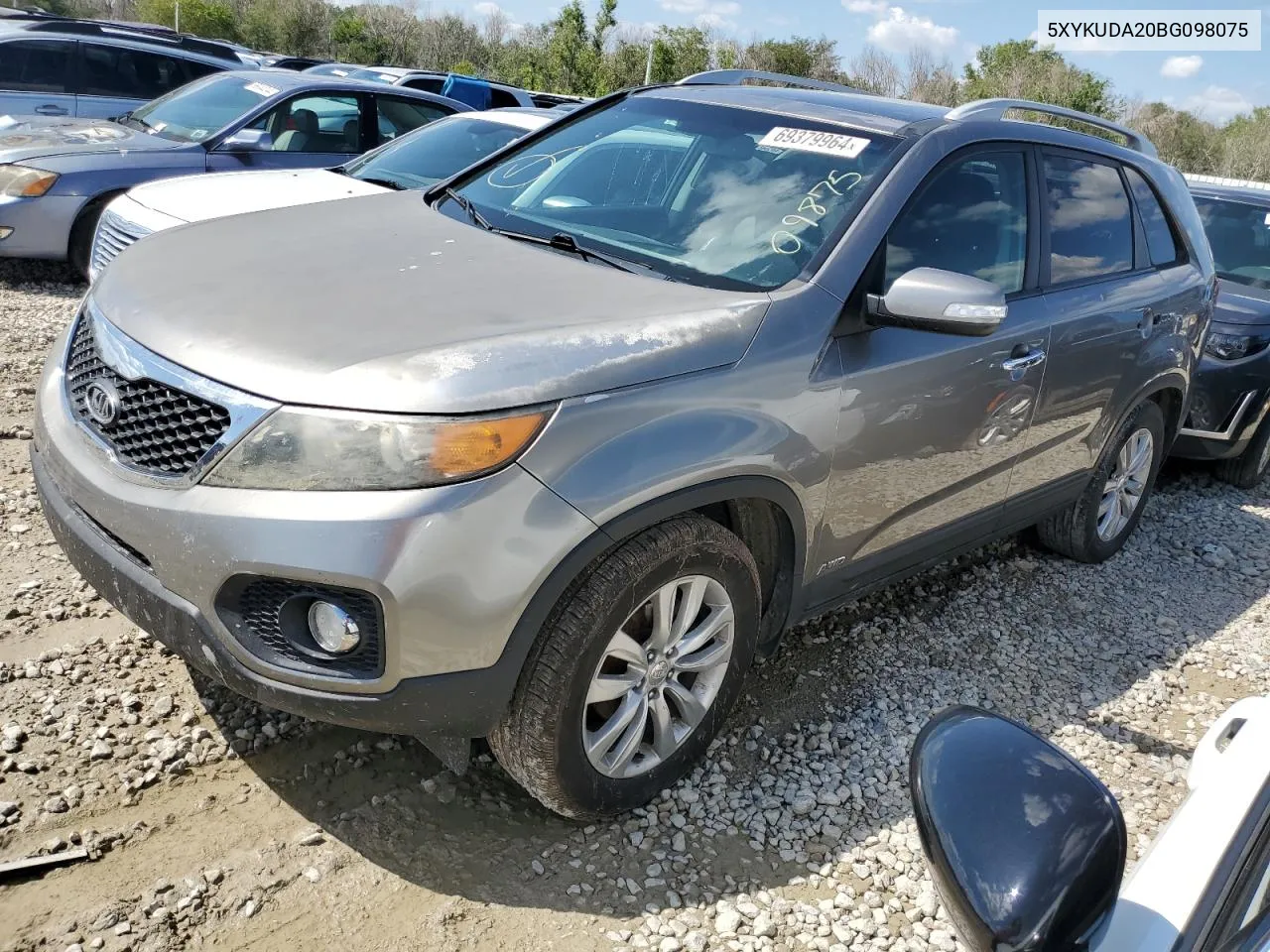 2011 Kia Sorento Ex VIN: 5XYKUDA20BG098075 Lot: 69379964