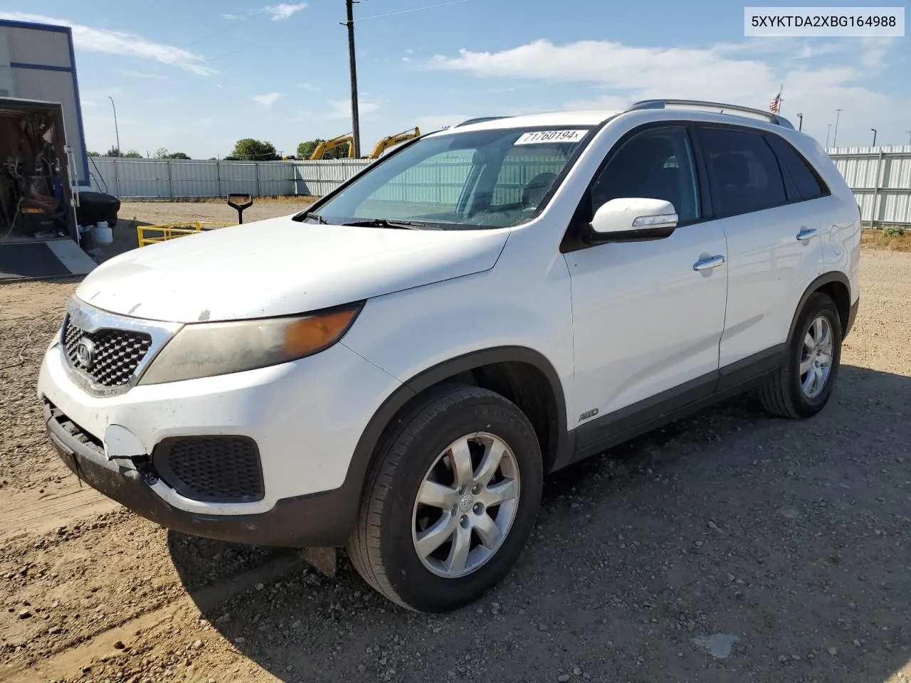 2011 Kia Sorento Base VIN: 5XYKTDA2XBG164988 Lot: 71760194