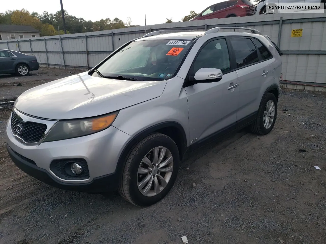 2011 Kia Sorento Ex VIN: 5XYKUDA27BG090412 Lot: 72116954