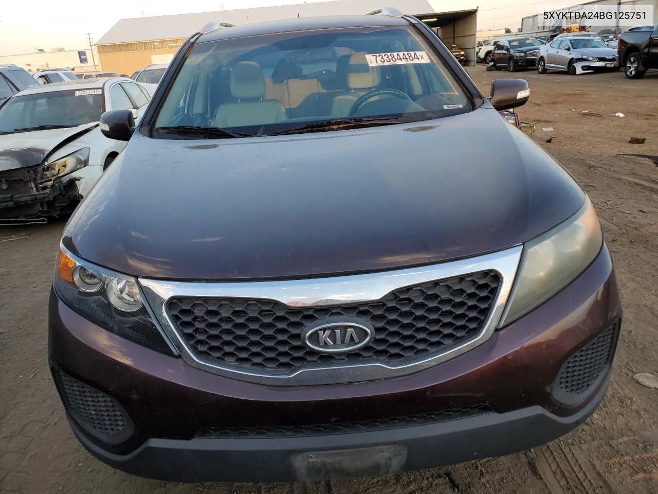 2011 Kia Sorento Base VIN: 5XYKTDA24BG125751 Lot: 73384484