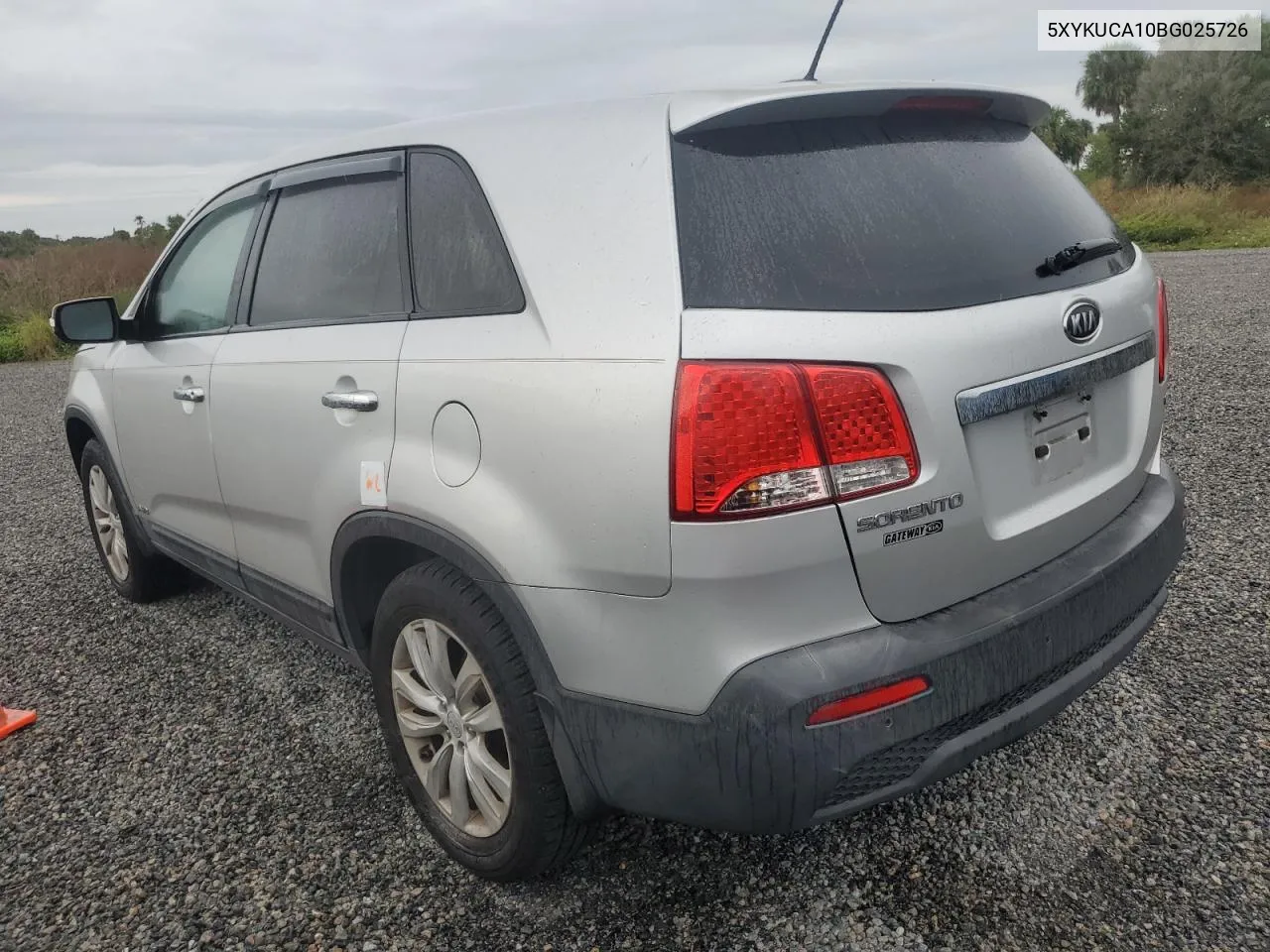 2011 Kia Sorento Ex VIN: 5XYKUCA10BG025726 Lot: 74629654